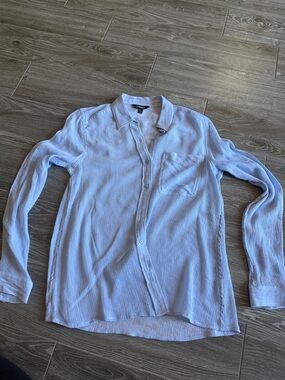 Express Light Blue Striped Button-Down Shirt
